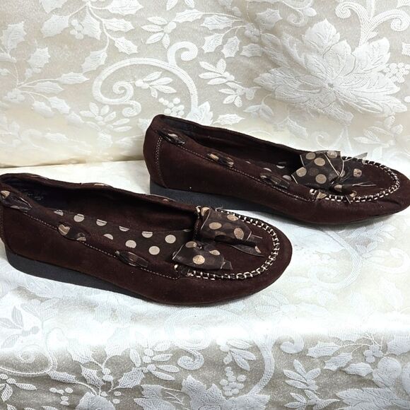 American Eagle Outfitters Brown Moccasin Bow Shoes - Picture 3 of 7